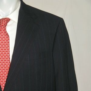Polo Ralph Lauren Vintage Custom Red White Blue Striped Two Button Suit 44R